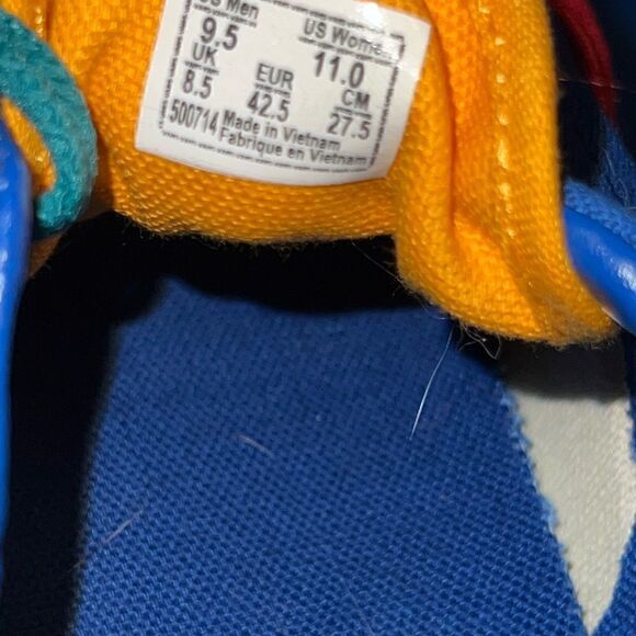 Mens Vans Off The Walls Red Blue Yellow shoes Men 9.5 Wo 11 - Picture 5 of 5